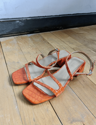 Paloma Wool Orange Snake Print Sandal