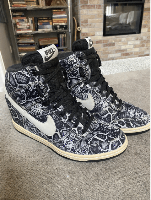 Nike Dunk Sky Hi High Print Hidden Wedge Heel Snake