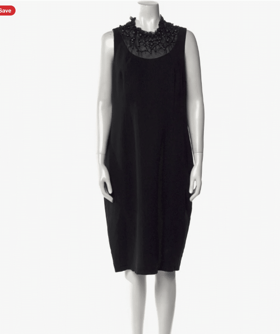 Moschino Mock Neck Knee-Length Dress Black