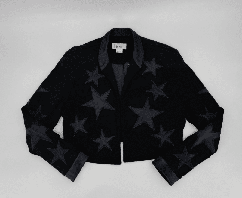 Vintage Y2K Etoile Paris Star Appliqué Cropped Jacket Blazer