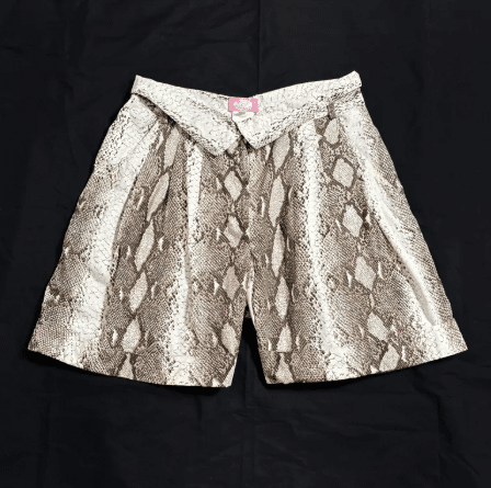 BLUMARINE Vintage Snake Print Parachute Shorts