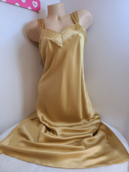 Rare VTG Valerie Stevens 100% Pure Silk Long Maxi Gown Slip Dress