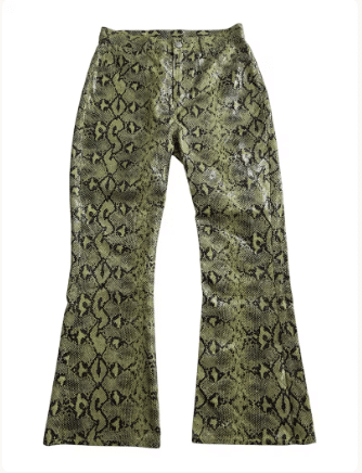 X-girl Textured Faux Snake Skin Flare Pants Y2K