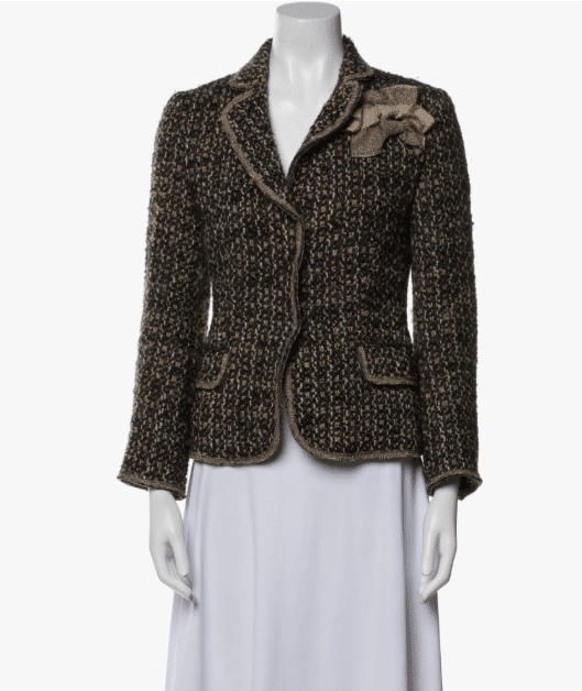 Moschino Cheap and Chic Vintage Tweed Pattern Blazer Brown