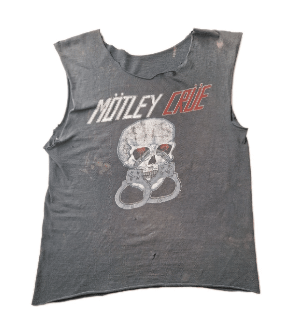 Vintage 1983 Motley Crue Thrashed Sleeveless Tee