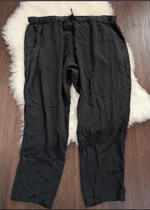 Eileen Fisher Black 100% Silk Pull On Loose Fit Pants