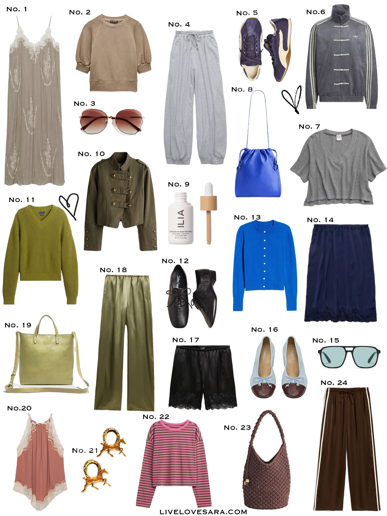 A white background with a collection of 24 finds from the past week.