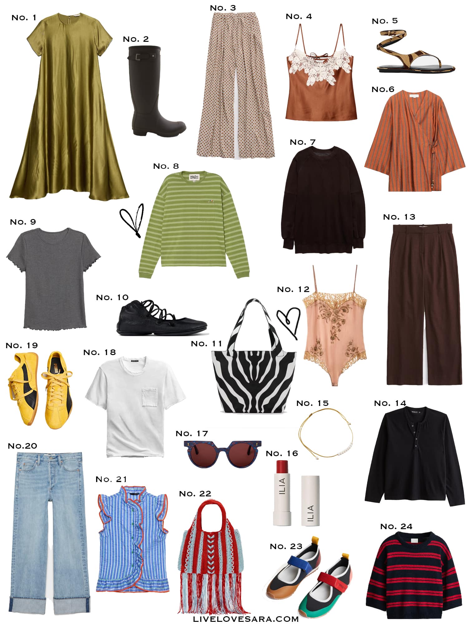 A white background with a collection of 24 finds from the past week.