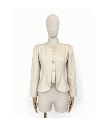 60s Champagne silk puffed jacket