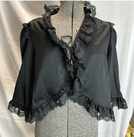Vintage Givenchy Intimate Black Polka Dot Bed Jacket
