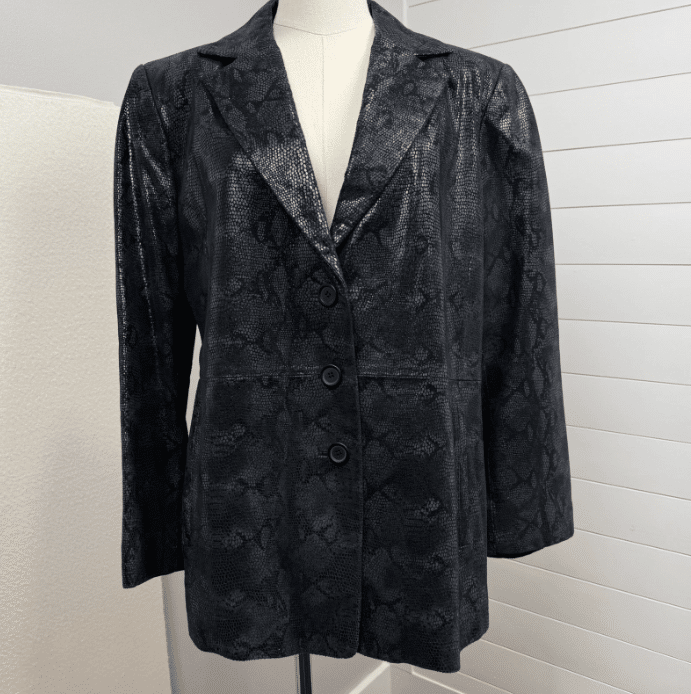 Vintage Leather Jacket Snakeskin Embossed 90s Y2K Urban Western