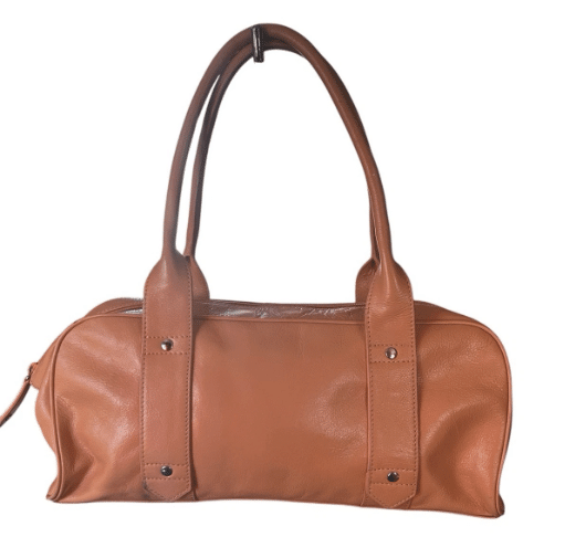 VTG Y2K peach leather east west Kenneth Cole shoulder bag