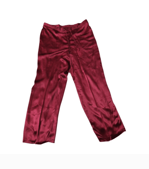 Seta Studio Vintage Silk Pants Straight Leg Silk Pants Wine Red