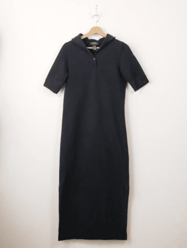 Lauren Ralph Lauren Womens Hooded Maxi Sweatshirt Dress Navy