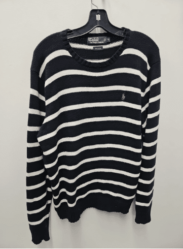 Vintage Polo Ralph Lauren Striped Black White Knit Sweater
