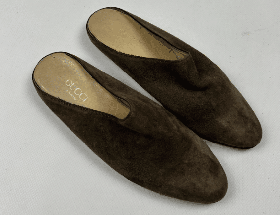 Gucci brown suede mules