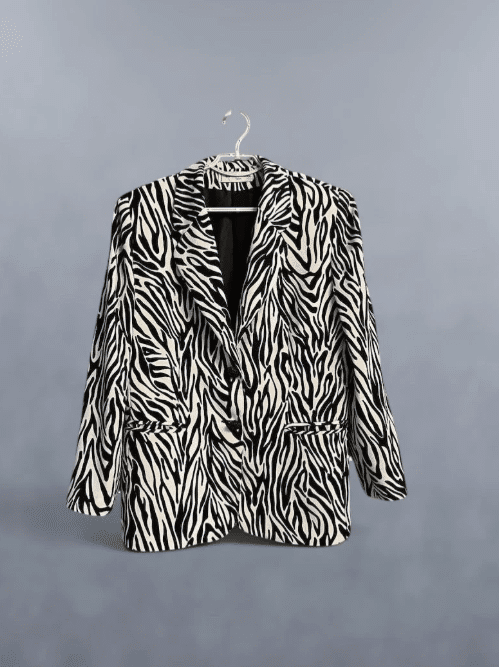Vintage Sonia Rykiel Paris Blazer Women M Zebra Print