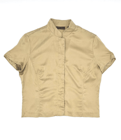 2000s BANANA REPUBLIC Gold SILK Button Down Top