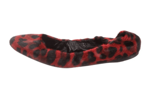 JIL SANDER Pony hair red animal Print Flats