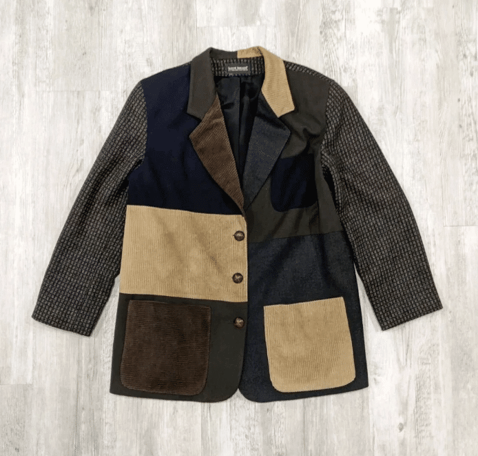 Vintage Harve Benard Wool Tweed Corduroy Academia Patchwork Blazer Sport Coat XL