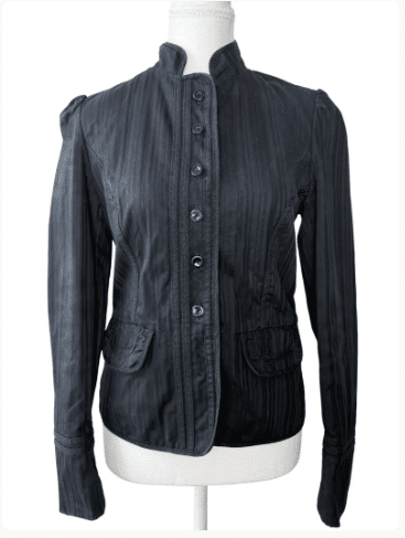 Y2K Women's Gap Black Striped Victorian-Inspired Fitted Jacket