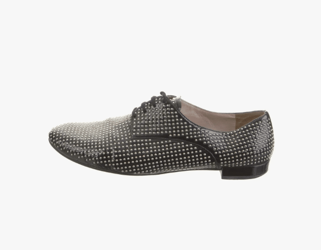 miu miu black studded oxford boots