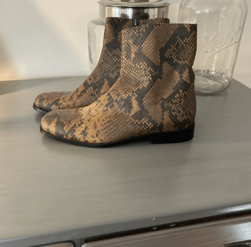 Dries Van Noten Ankle Boots brown snake print