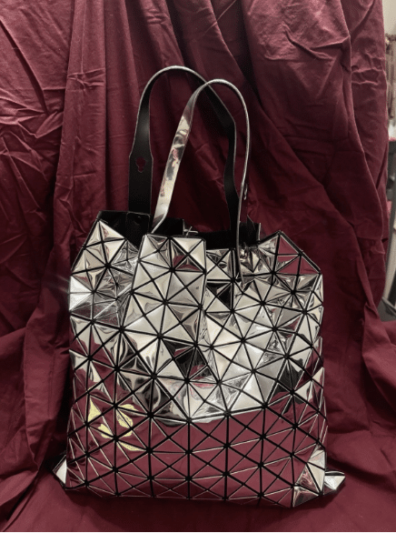 BAO BAO ISSEY MIYAKE Metallic Silver Geometric Tote