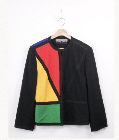 90s Ellen Tracy Women's Color Block Minimalist Jacket