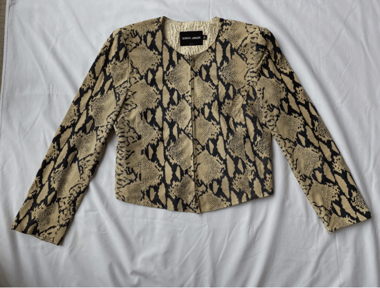 Giorgio Armani suede snakeskin patterned jacket