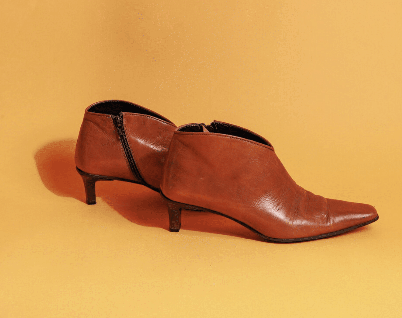 90s Caramel Brown Leather Italian Boots Vintage