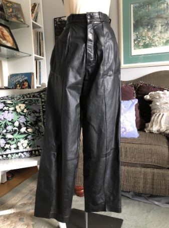 Vintage "Trip" black leather pants/size 40