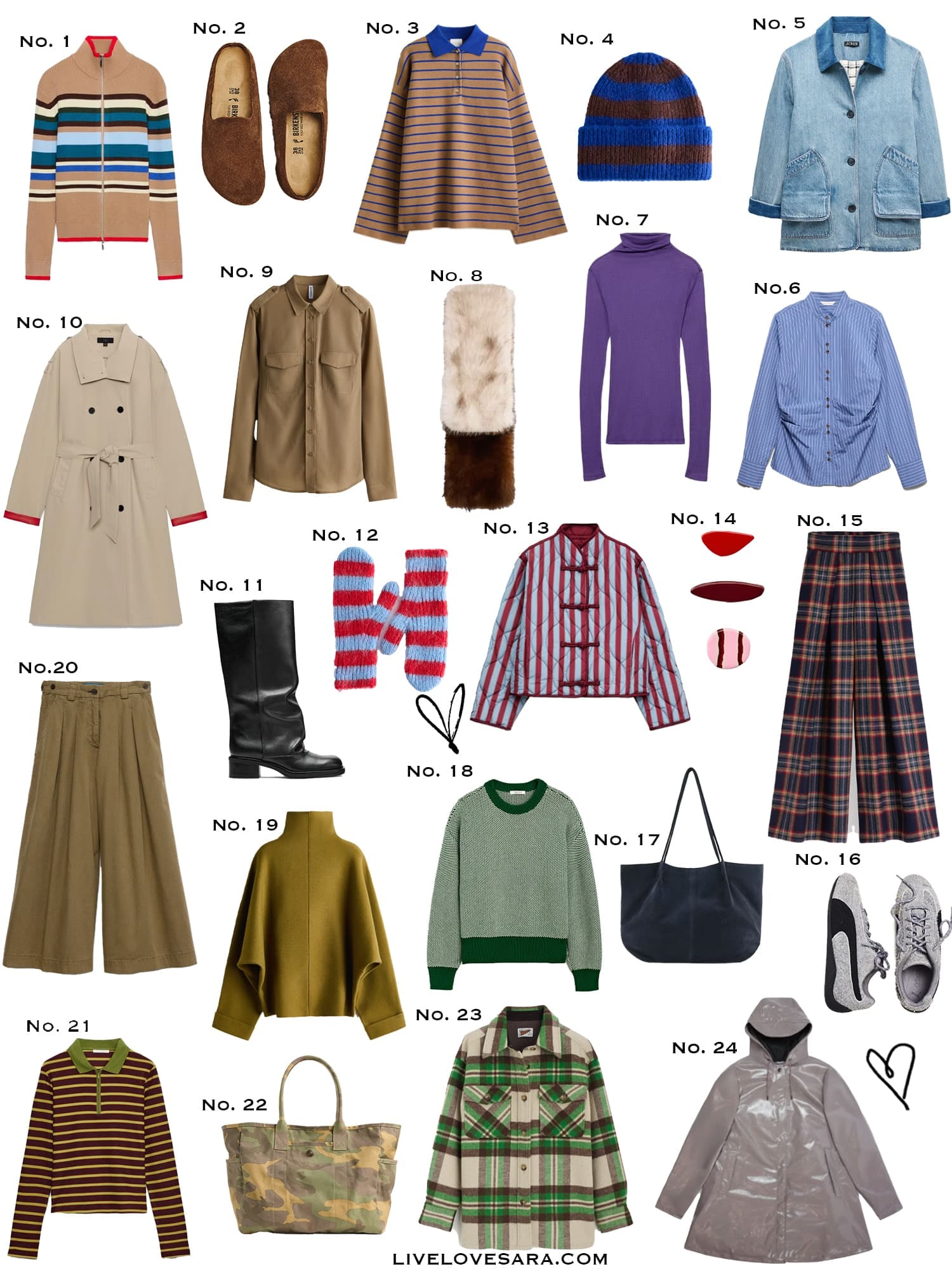 A white background with a collection of 24 finds from the past week.