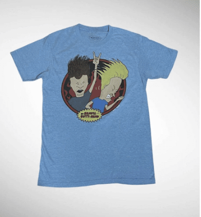 Beavis & Butthead Tshirt Adult Small Crew Neck Blue Retro 90s Y2K MTV Mike Judge
