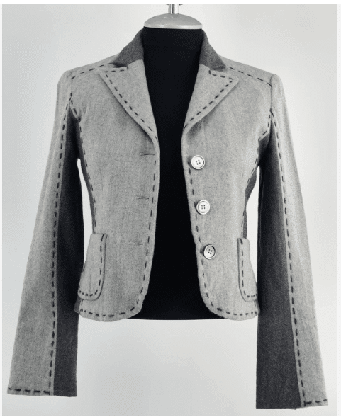 Moschino Cheap And Chic Wool Blazer Jacket Grey Contrast Stitch