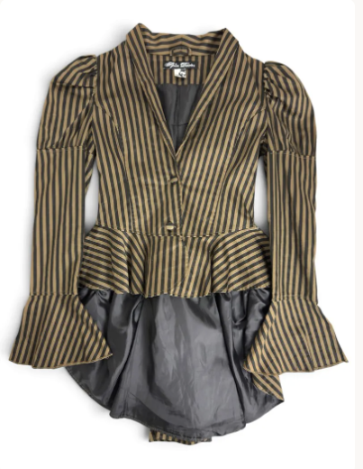 Spin Doctor Women's Striped Peplum Tailcoat Jacket