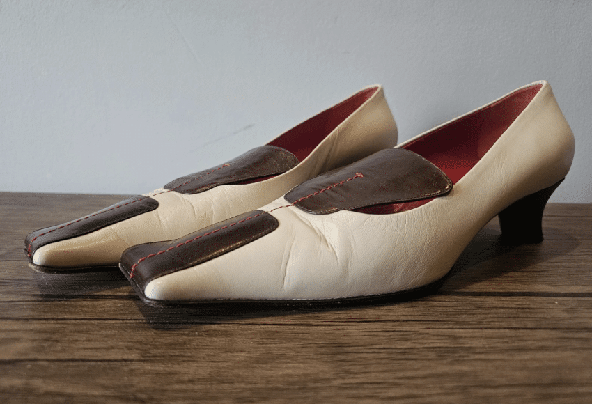 Vintage Prada "Bicolore Contra" Kitten Heels Size39