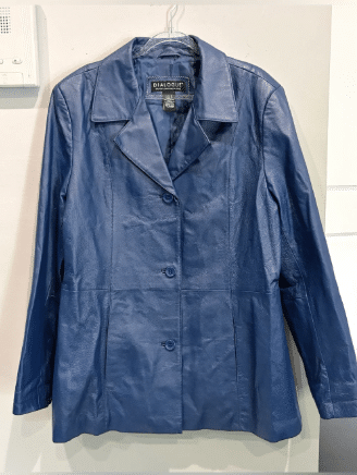 VINTAGE ELECTRIC BLUE LEATHER BLAZER JACKET