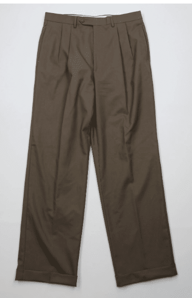 Vtg Ralph Lauren Mens 32x32 Pleated Cuffed Wool Knit Wide Leg Chino Pants Brown