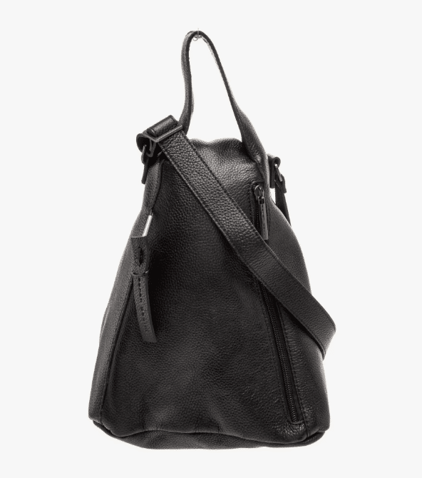 Sarah Pacini Leather Crossbody Bag triangle shape.