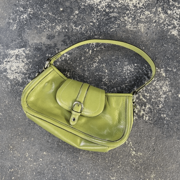 Vintage Y2K Lime Green Wilson leather Soho handbag