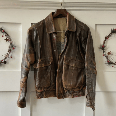 Vintage Leather Jacket | Distressed Aviator Style
