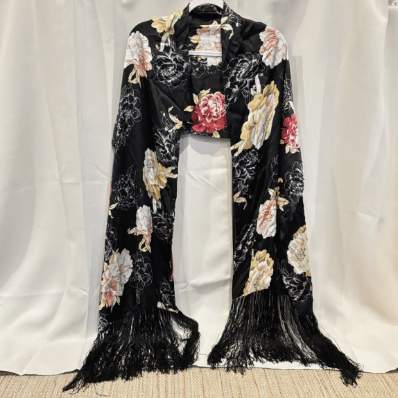 Spiegel Silk Floral Scarf Shawl Wrap Whimsigoth Fairy Grunge Boho