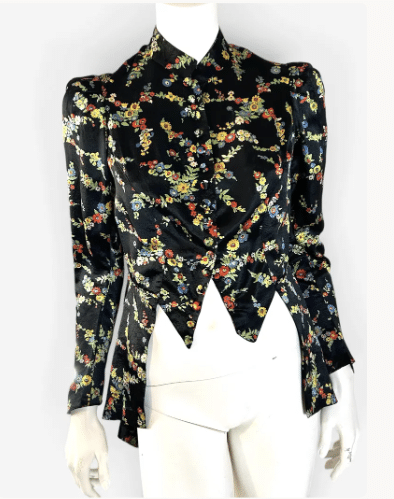 1930s colourful evening jacket with short tails