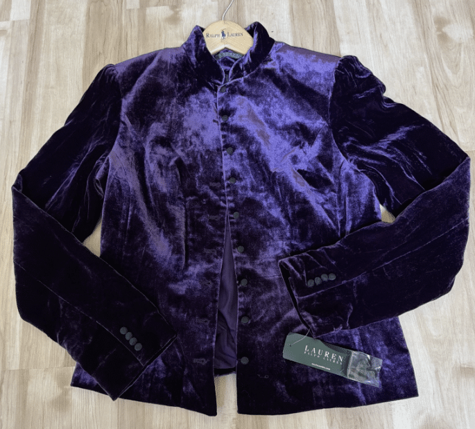 Vintage Lauren Ralph Lauren Jacket Sz 10 12 Velvet Purple