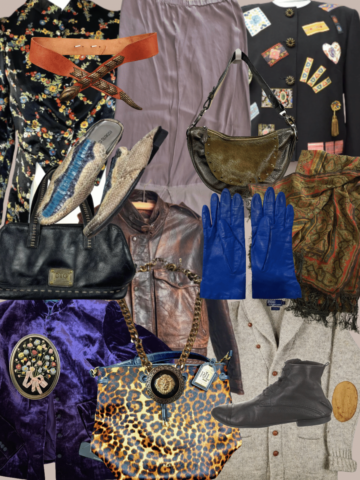 A white background with a collection of 16 preloved and vintage finds from the past week.